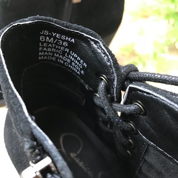 Jessica Simpson side lace bow black suede bootie 6 - Picture 6 of 7